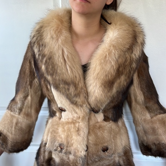 Ultimate vintage 70s find! One of a kind sable fox mink fur coat S - Picture 5 of 13